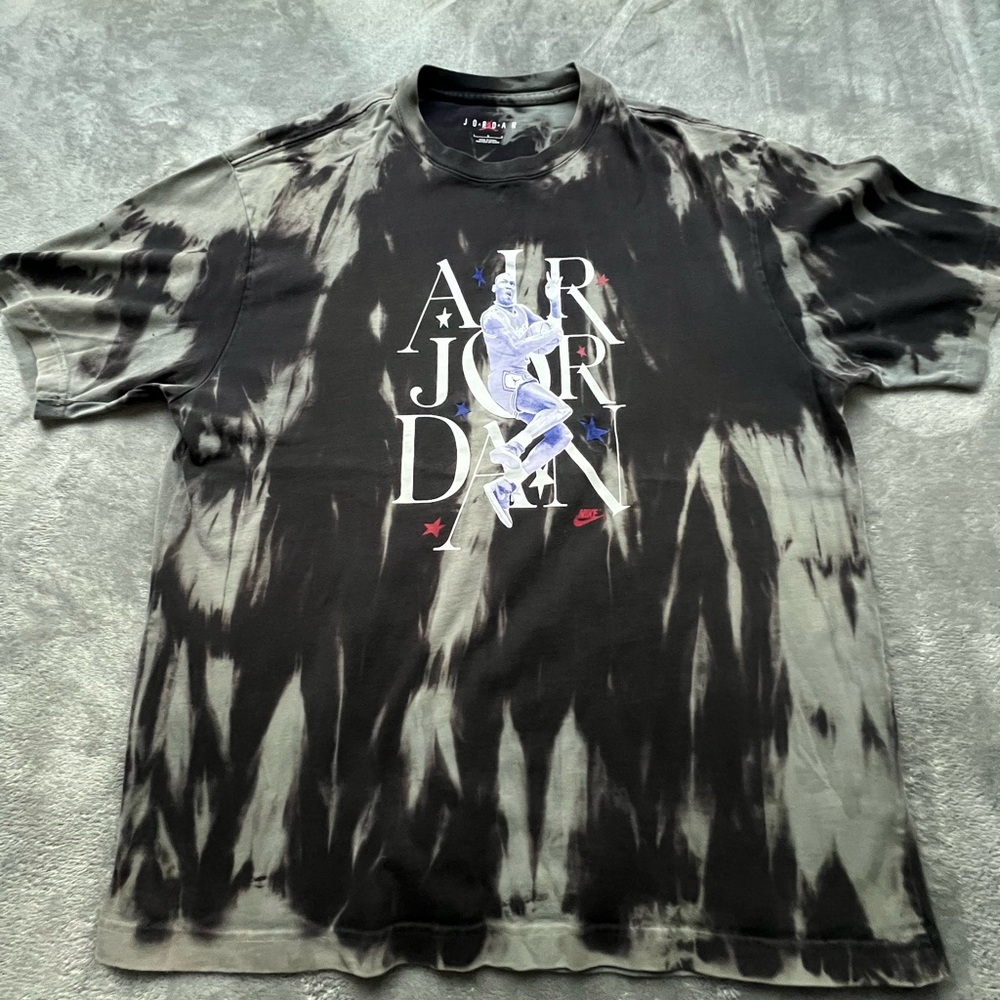 Jordan Black and Gray Short Sleeve Tee